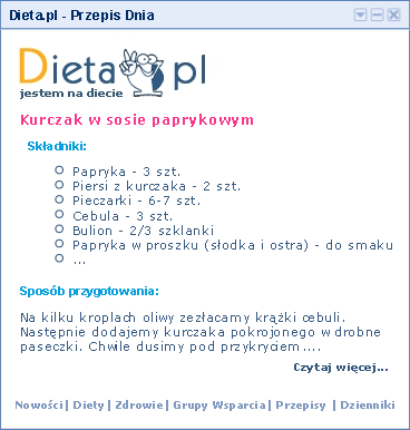gagdet dla igoogle 'dieta.pl - Pieta dnia'